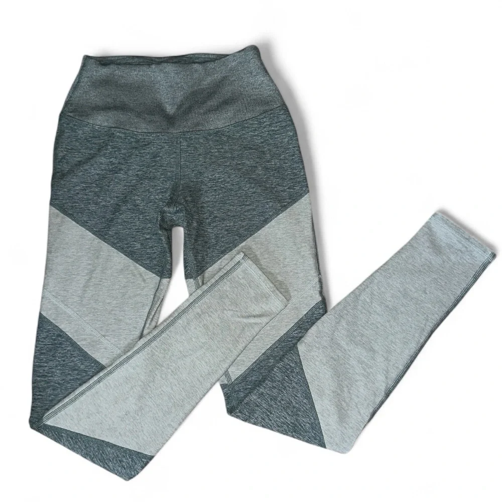 Alo Yoga Alosoft Sheila High Waist Colorblock Leggings Seagrass Green Heather S